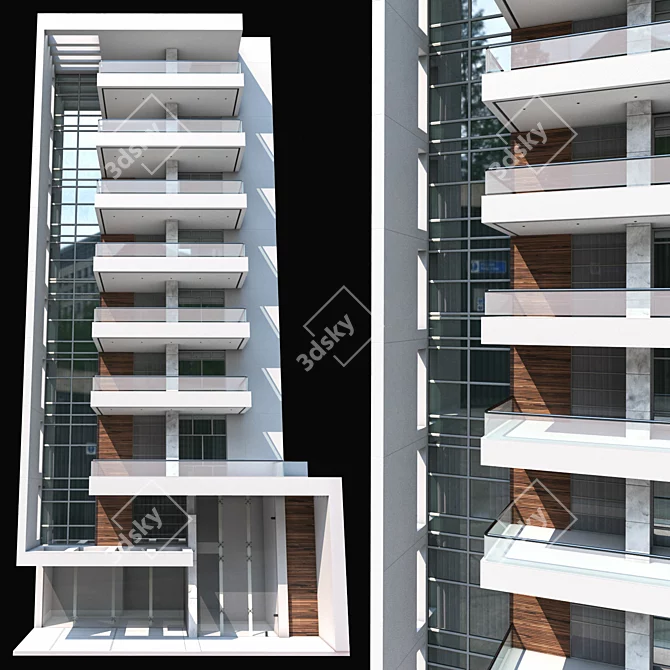 Modern Residential Building Maiorca 3D model image 1