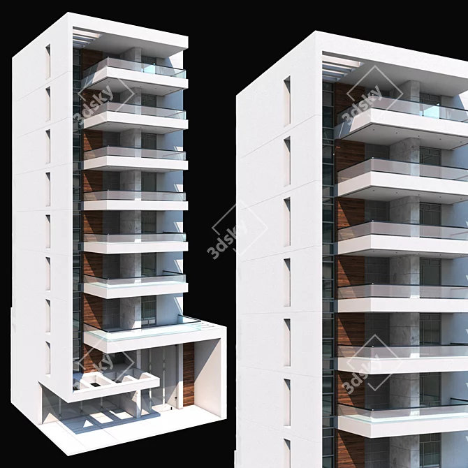 Modern Residential Building Maiorca 3D model image 3