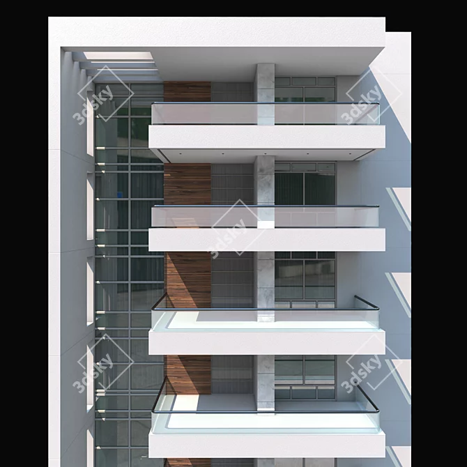 Modern Residential Building Maiorca 3D model image 4