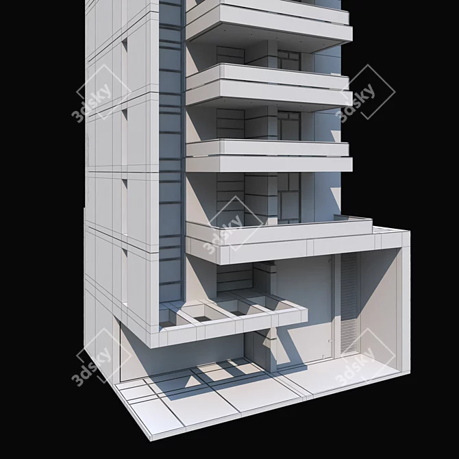 Modern Residential Building Maiorca 3D model image 7