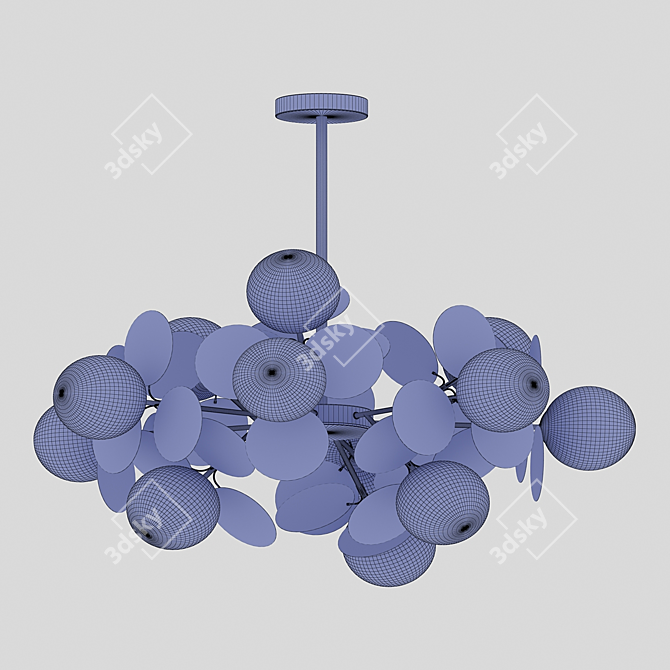 Modern Colored Decor Chandelier 3D model image 4