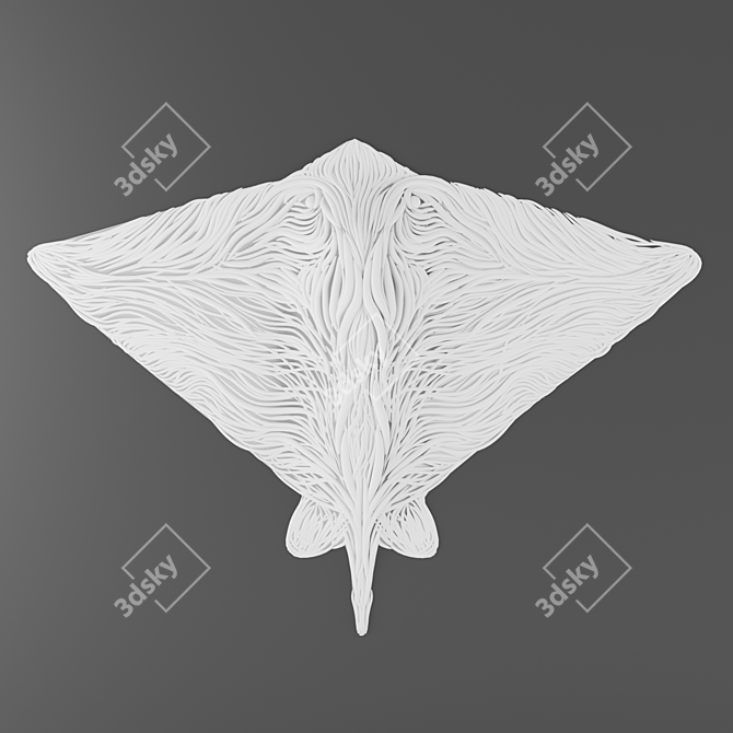 Graceful Oceanic Wall Sculpture 3D model image 1