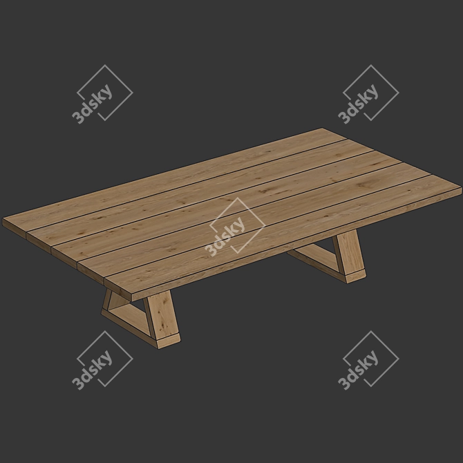 Zara Home Oak Coffee Table: Elegant and Functional 3D model image 5