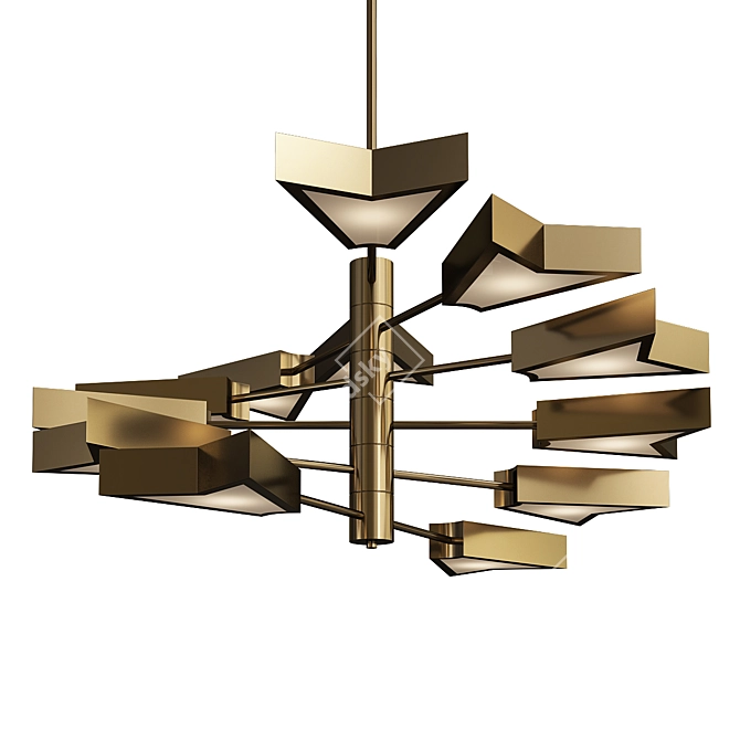 Vintage Brass Osiris Chandelier 3D model image 1