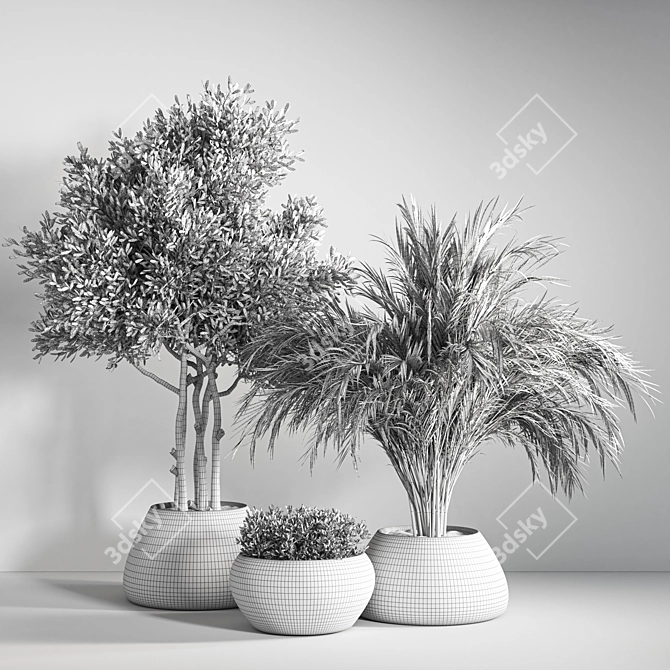 Stylish Indoor Plant Stand 3D model image 7