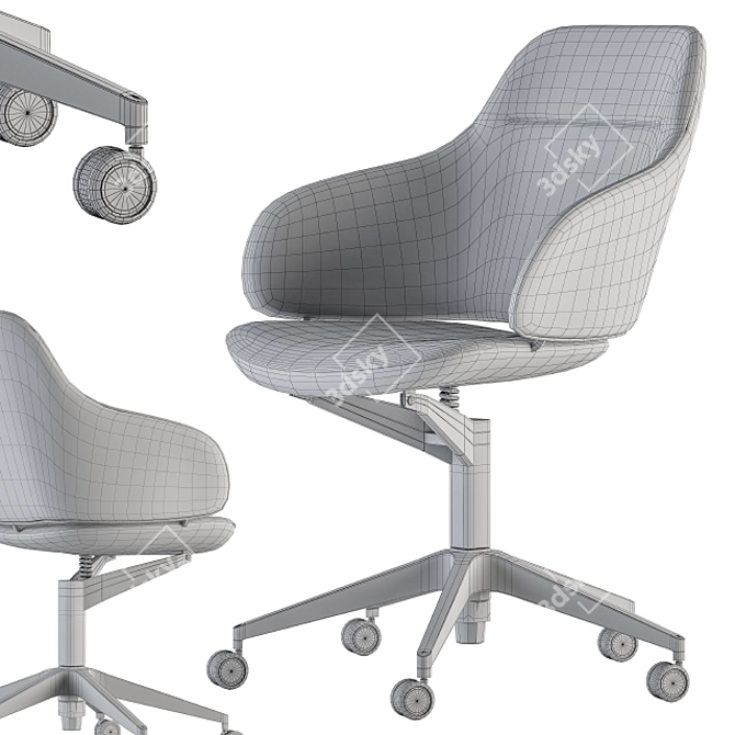 ErgoFlex Office Chair Set 3D model image 4