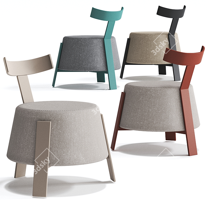 Modern T Lounge Chair: Sleek & Stylish Design 3D model image 1