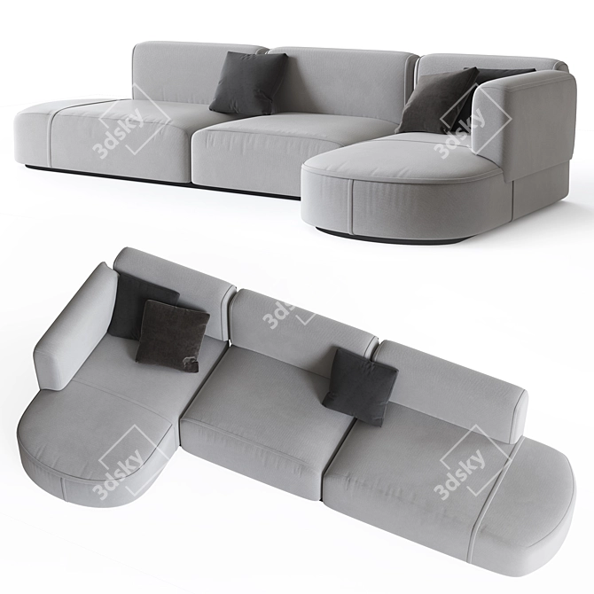 Stylish Bowy Sofa by Patricia Urquiola 3D model image 2