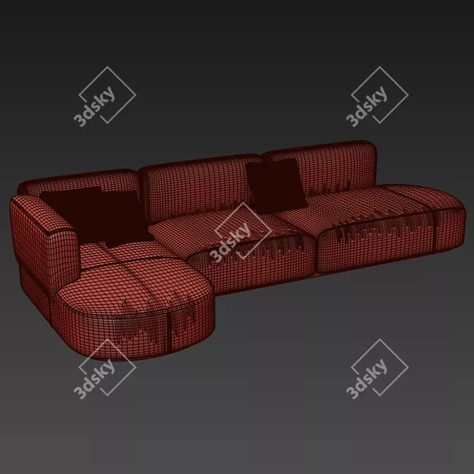 Stylish Bowy Sofa by Patricia Urquiola 3D model image 4