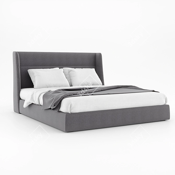 Dallas OM Bed: Sleek & Modern King-Size 3D model image 5