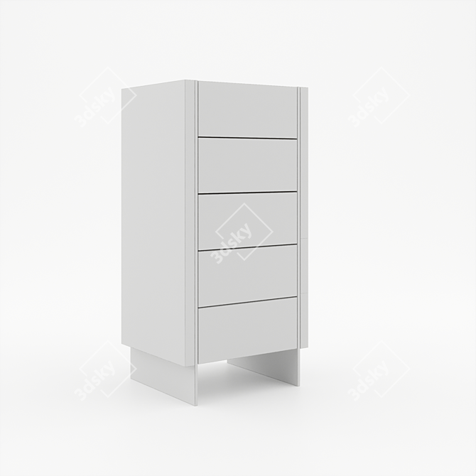 Dallas OM Chest of Drawers - Stylish Storage Solution 3D model image 4