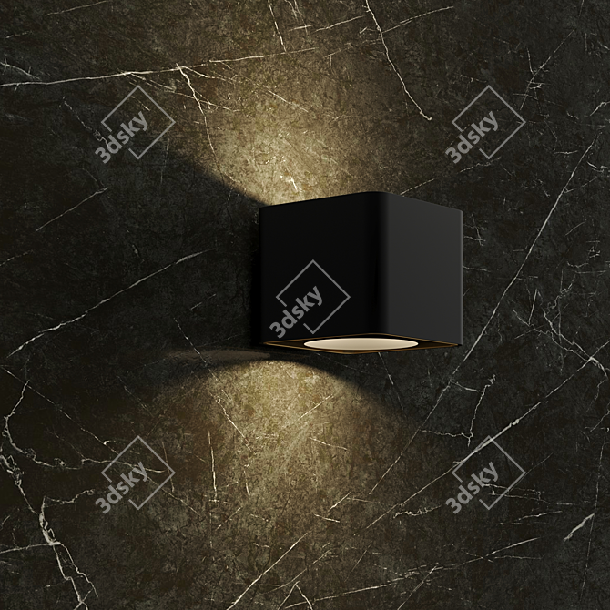 Elegant Dark Marble Finish 3D model image 2