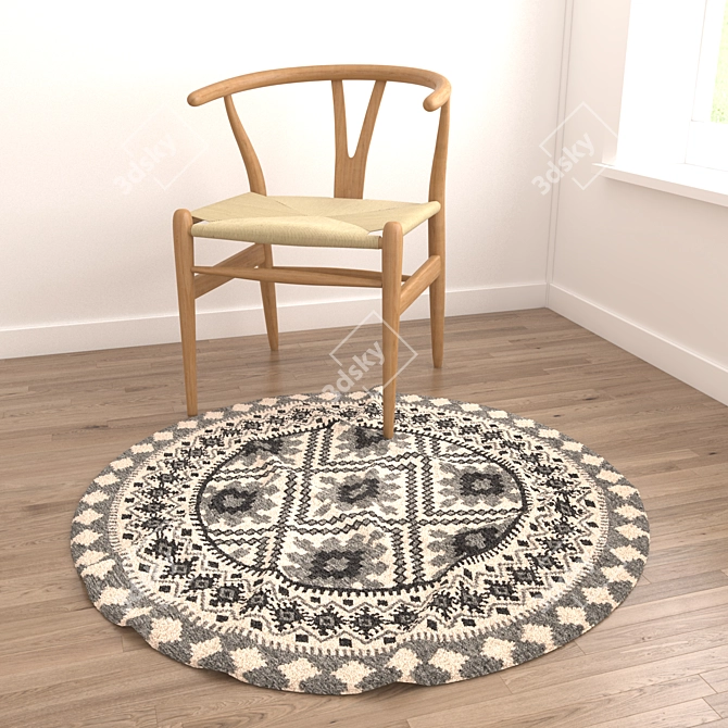 Round Rugs Set: 6 Unique Designs 3D model image 2