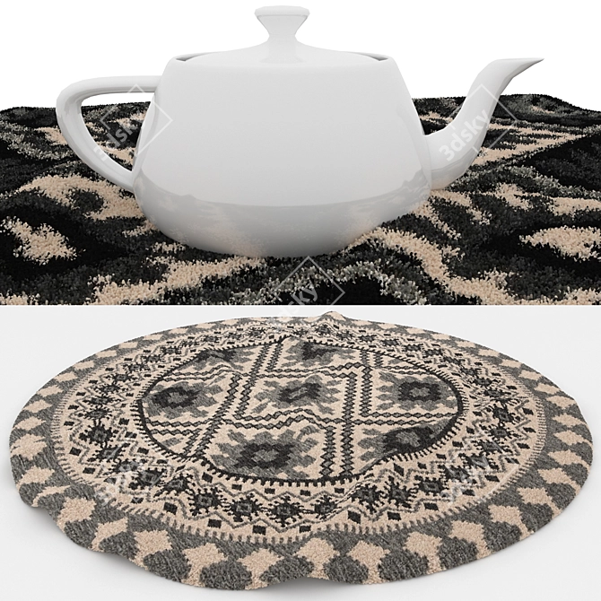 Round Rugs Set: 6 Unique Designs 3D model image 4