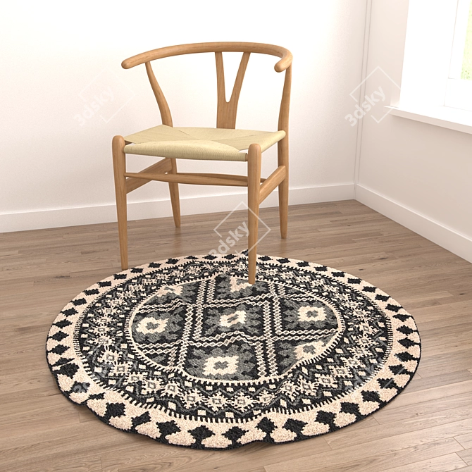 Round Rugs Set: 6 Unique Designs 3D model image 6