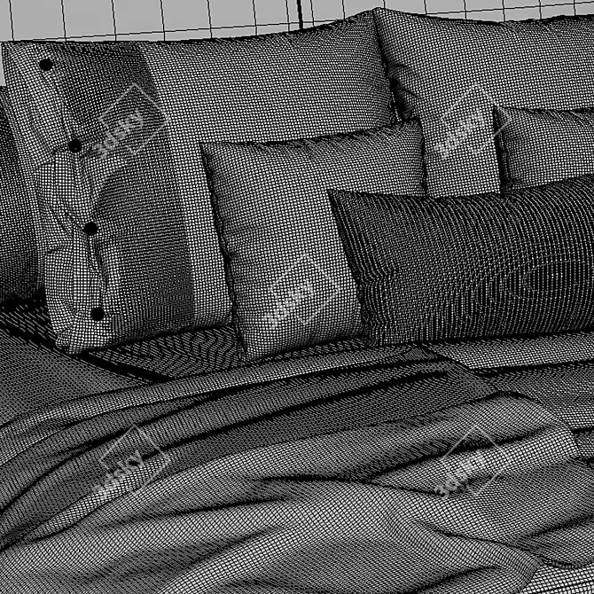 Flexform Midnight Vol2 - Luxurious King Size Bed 3D model image 5