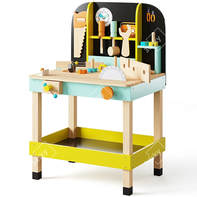 Superior Play Set: Le Toy Van Big Workbench with Tools 3D model image 1