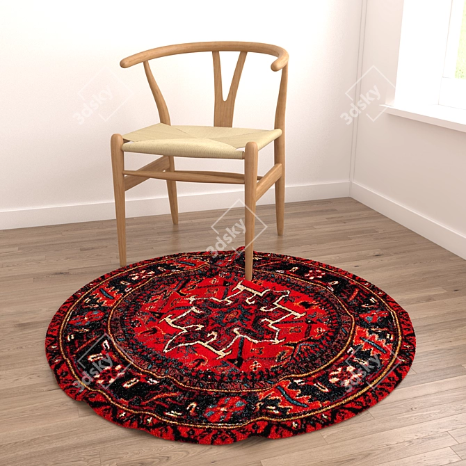 6pc Round Rugs Set 3D model image 2