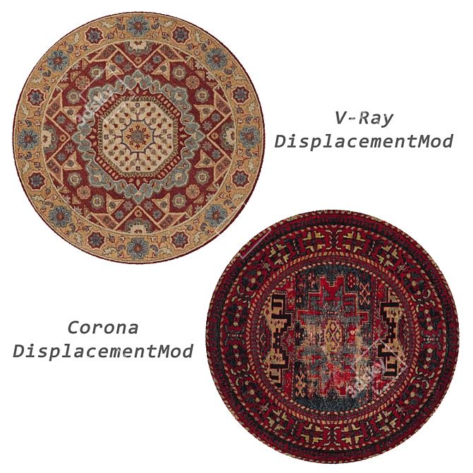 6pc Round Rugs Set 3D model image 4