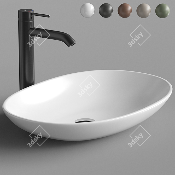 Stylish ArtCeram LFL001 Basin 3D model image 1