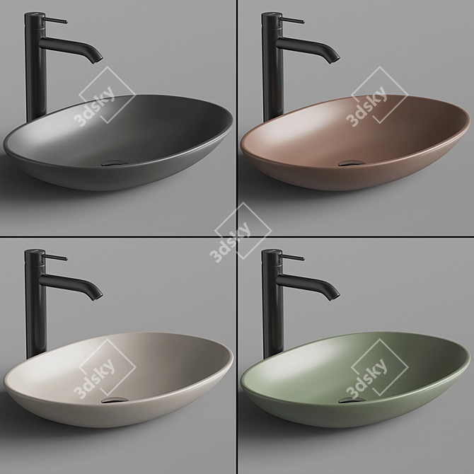 Stylish ArtCeram LFL001 Basin 3D model image 2