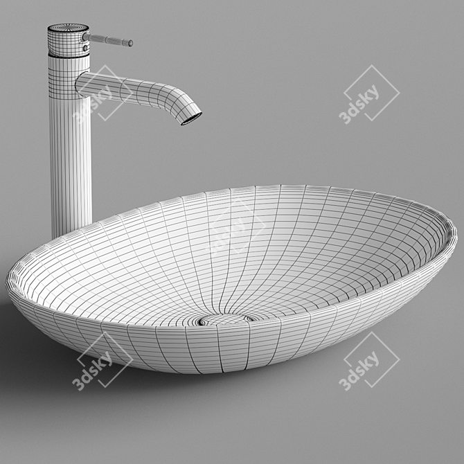 Stylish ArtCeram LFL001 Basin 3D model image 4