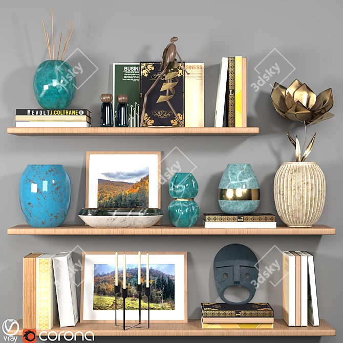 Elegant Rokviz A Decor Set 3D model image 1