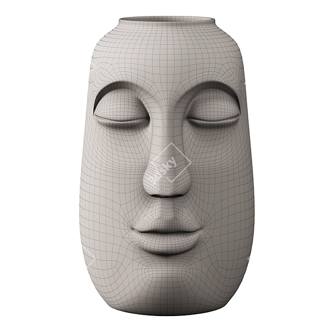 Modern Face Vases, Set of 2 3D model image 4