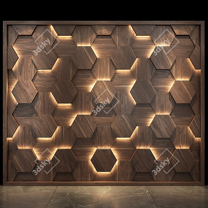 Decorative Wood Wall Panels | Set of 26 3D model image 1