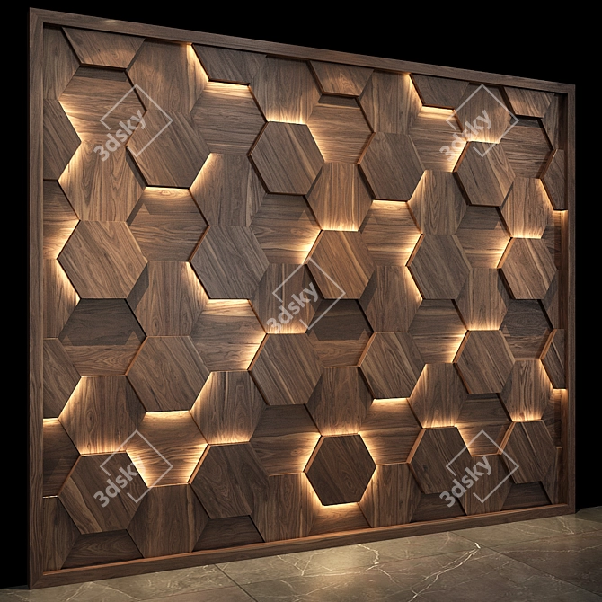 Decorative Wood Wall Panels | Set of 26 3D model image 3