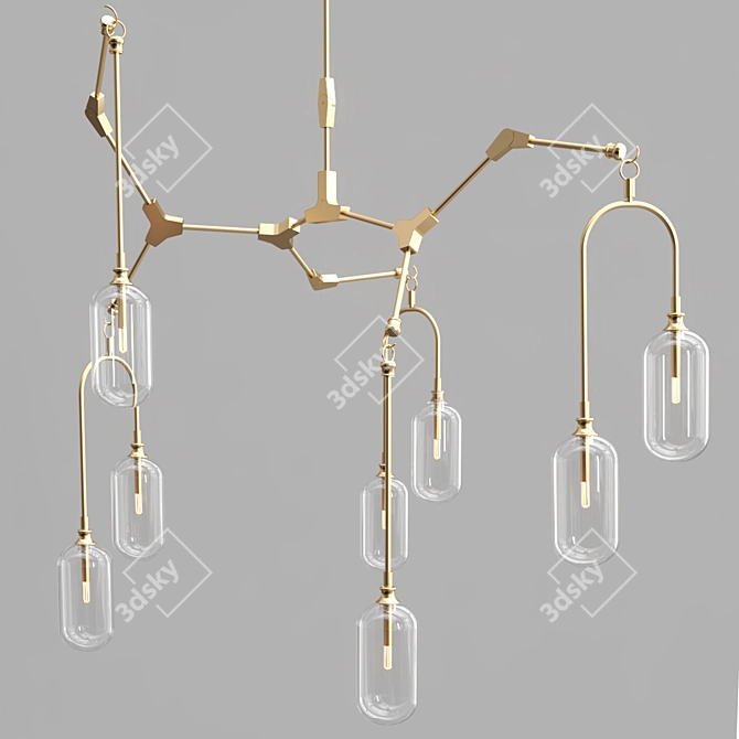 Postmodern Glass Chandelier 3D model image 1