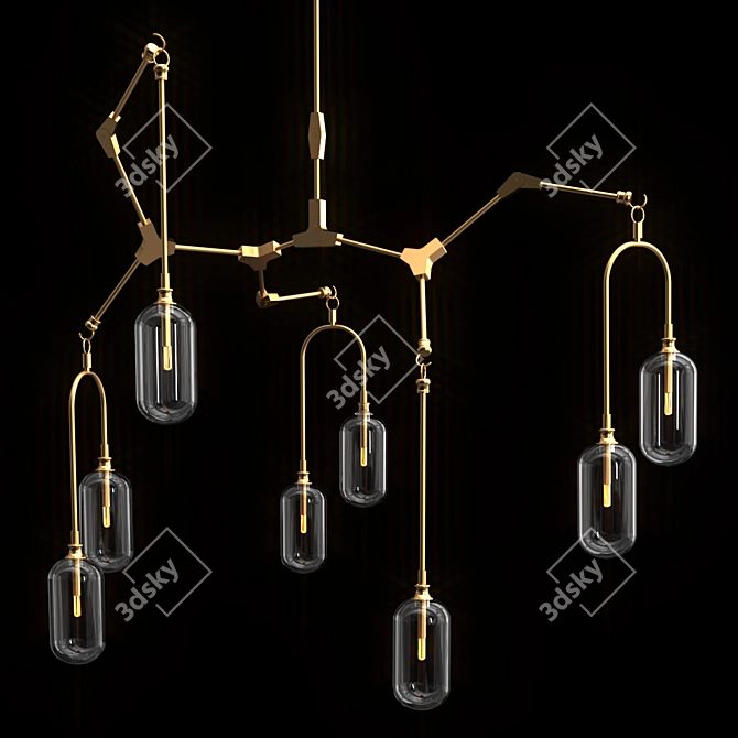 Postmodern Glass Chandelier 3D model image 3