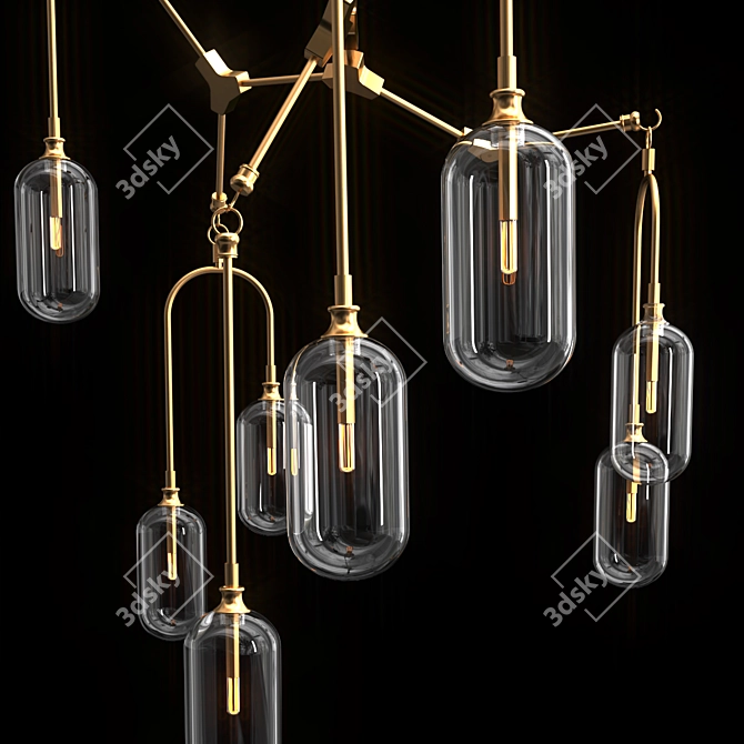 Postmodern Glass Chandelier 3D model image 4