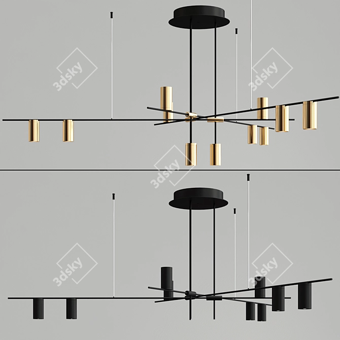 Minimalist Swing Chandelier: Casa N Collection 3D model image 1