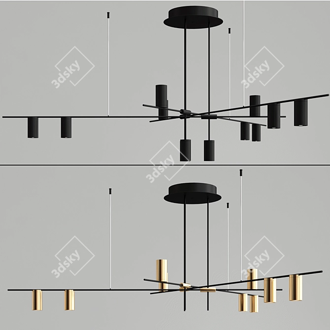 Minimalist Swing Chandelier: Casa N Collection 3D model image 2