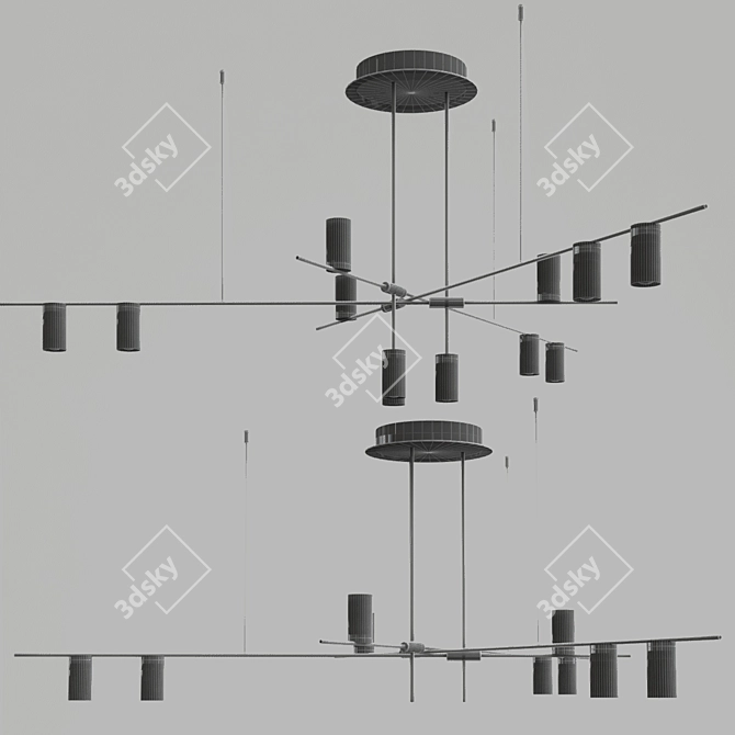 Minimalist Swing Chandelier: Casa N Collection 3D model image 3