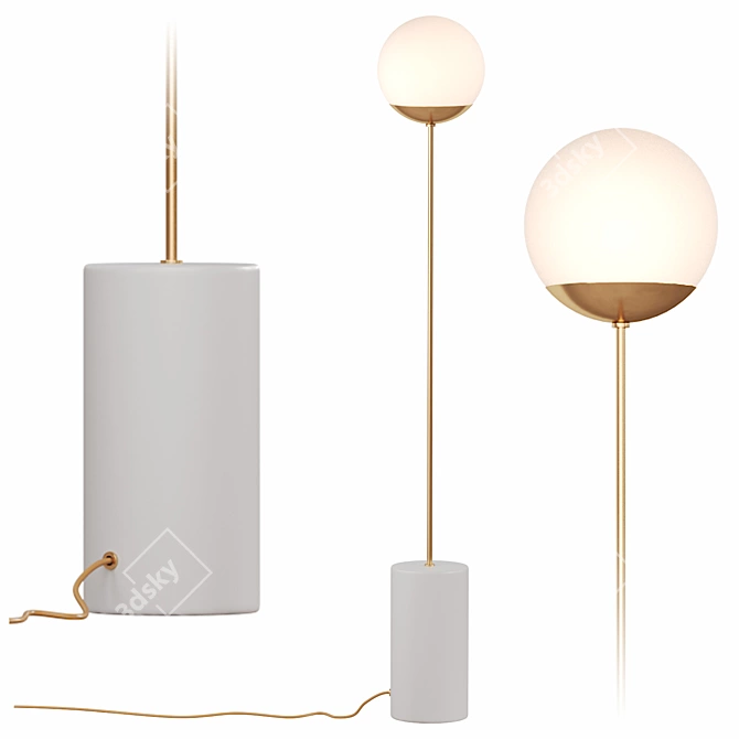 Sleek Line Floor Lamp 3D model image 2