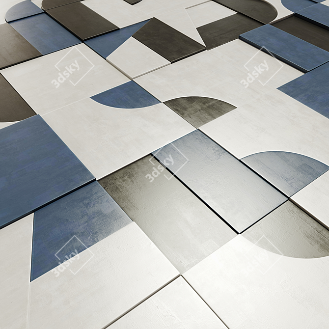 Mutina Puzzle Tile: Geometric Design. 3D model image 4