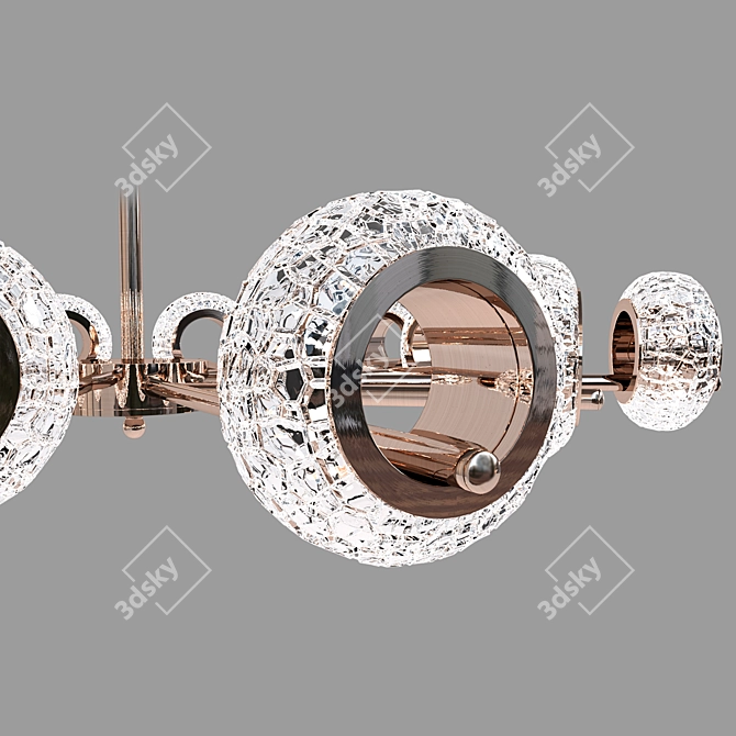 Luxury Brass Crystal LED Chandeliers 3D model image 2