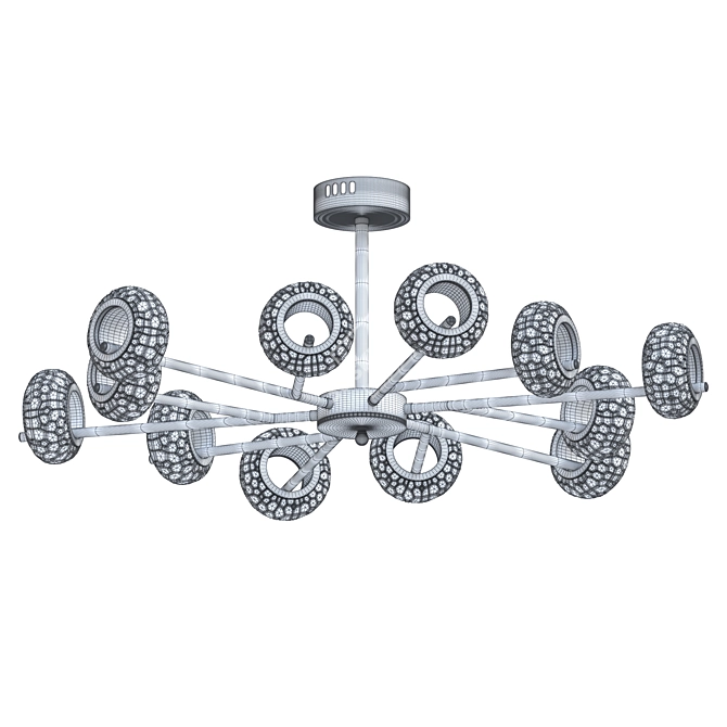 Luxury Brass Crystal LED Chandeliers 3D model image 4