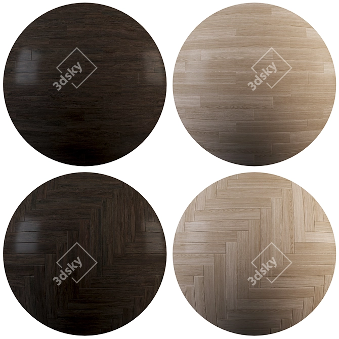 Versatile Parquet Collection: 2 Patterns, 24 Planks + Bonus 48 Planks 3D model image 1