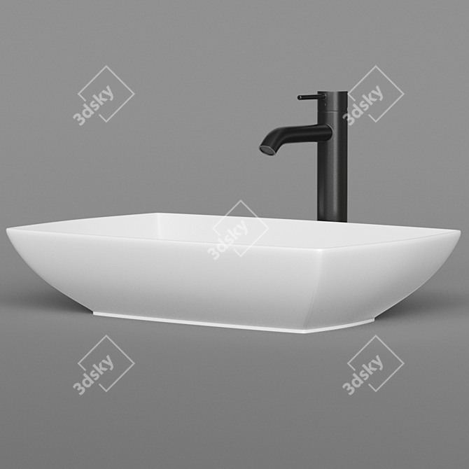 Modern Rectangular Sink: ArtCeram JAZZ JZL002 3D model image 3