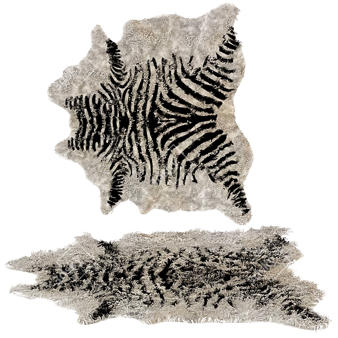 Exquisite Animal Hide Rug 3D model image 2