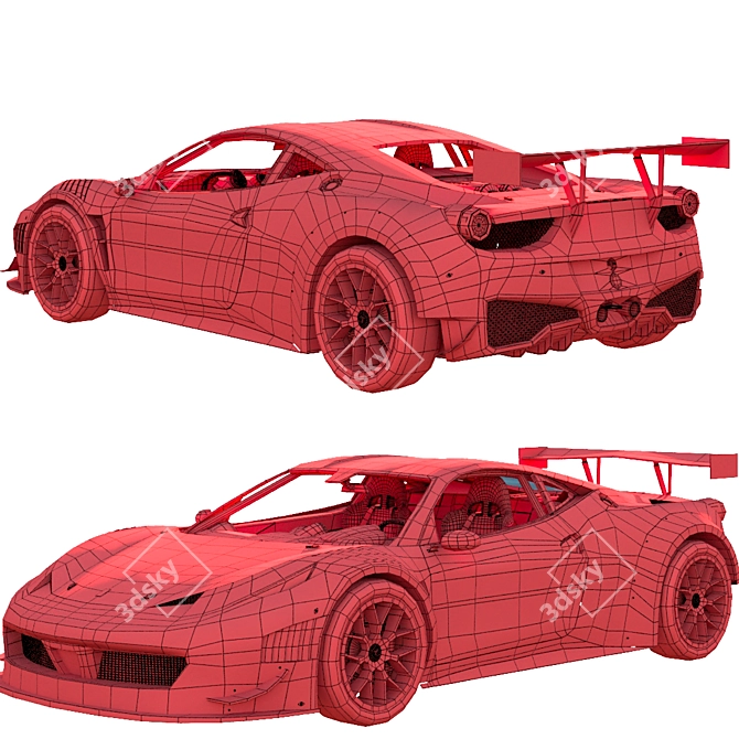 Ferrari 458 GT3: 2015 Racing Powerhouse 3D model image 7