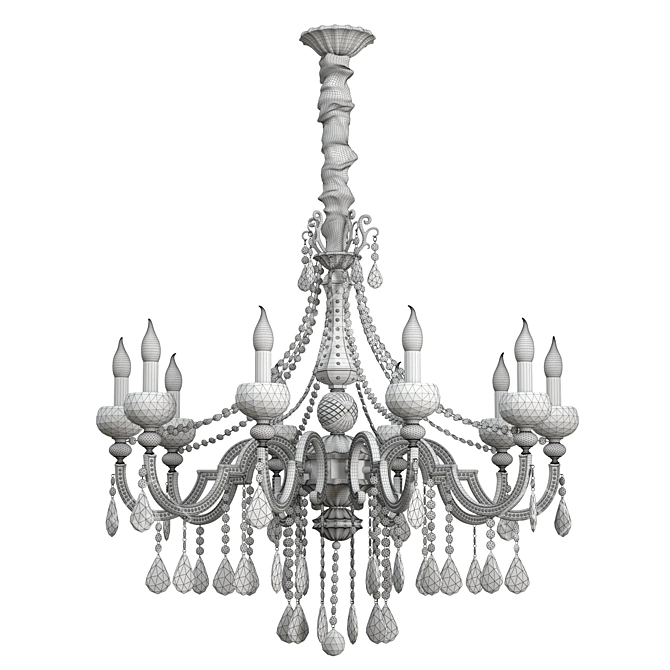 Elegant Crystal Waterfall Lamp 3D model image 3