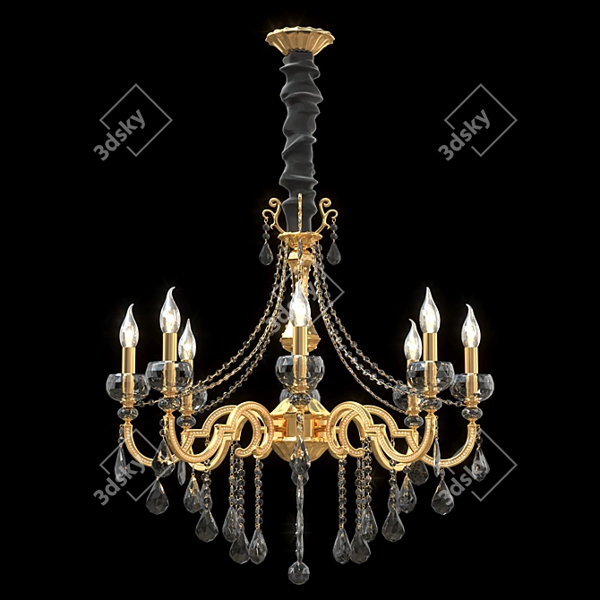 Crystal Cascade Pendant Lamp 3D model image 1