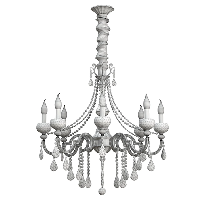 Crystal Cascade Pendant Lamp 3D model image 3