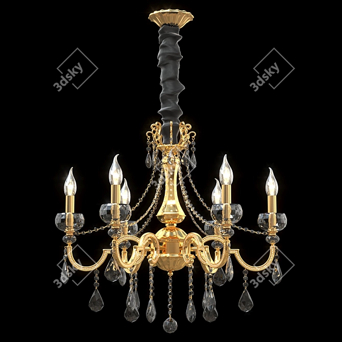 Woderfall Crystal Chandelier 3D model image 1