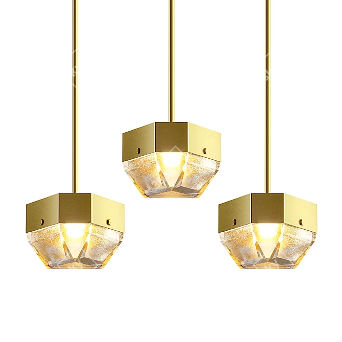 Elegant Glass Pendant Lamp - Lampatron Gallery 3D model image 1