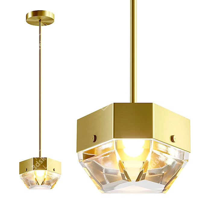 Elegant Glass Pendant Lamp - Lampatron Gallery 3D model image 2